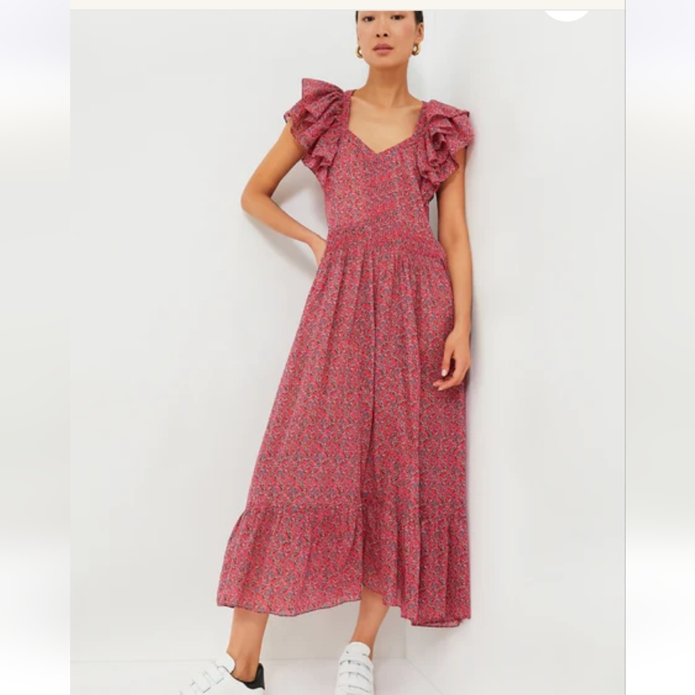 Isabel Marant Etoile Cranberry Godralia Blossom Cotton Dress Size 44